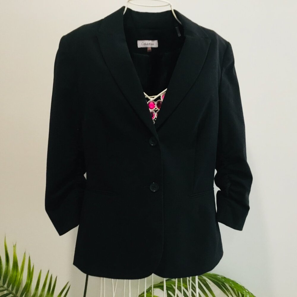 Calvin Klein Black Suit Jacket and Coordinating Skirt - 8P